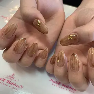 ネイル ネイルリボン 受付スタッフのネイルデザイン