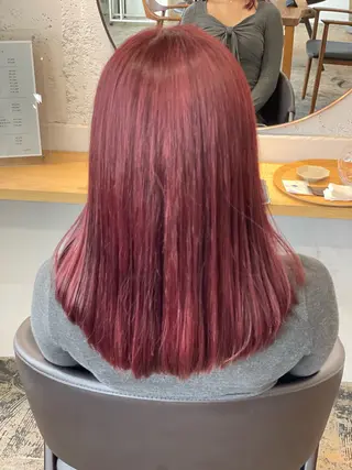 セミロング カラー 透明感カラー さきのヘアスタイル