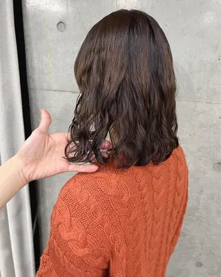 ミディアム パーマ ボブパーマコテ巻き風 パーマNo1深江秀平のヘアスタイル