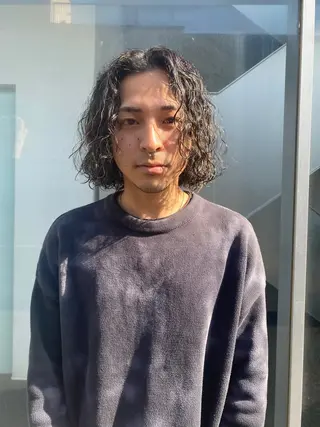 ショート カラー パーマ メンズ メンズ得意です💥 ハユカといいます❗️のヘアスタイル