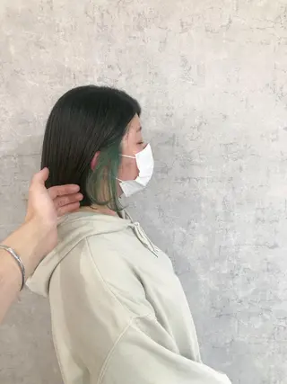 ショート カラー ヘアアレンジ ネイル マツエク・マツパ エビスザキレン／メン ズ／心斎橋🌳のヘアスタイル