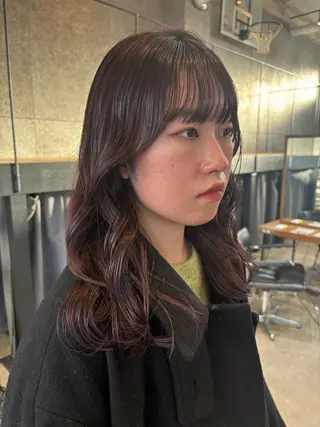 セミロング カラー パーマ ヘアアレンジ 押切 響 のヘアスタイル