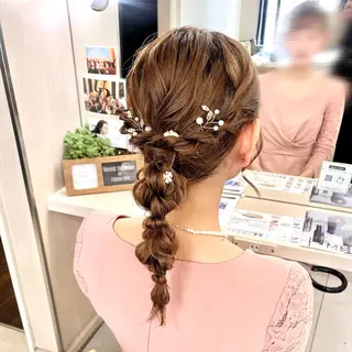 ヘアアレンジ 韓国レイヤー 暖色カラー/さくらのヘアスタイル