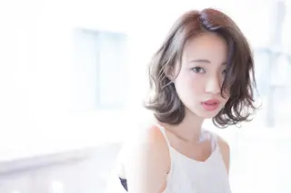 ミディアム ブリーチ毛でもできる 髪質改善縮毛MIHOのヘアスタイル