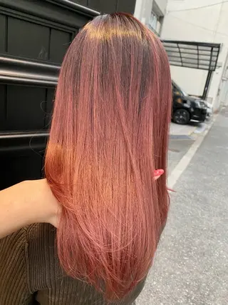 セミロング カラー 🩷🍭中津・梅田 エリア🍬💜のヘアスタイル