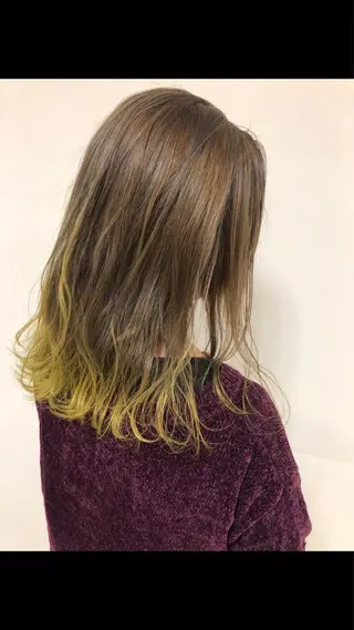 セミロング カラー ヘアアレンジ 🌈haru🌻 藤沢ハイトーン🌈のヘアスタイル