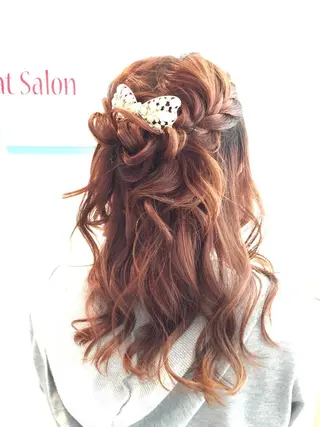 ミディアム セミロング ロング ヘアアレンジ 早朝✨ヘアセット 着付け/清水玲歌のヘアスタイル
