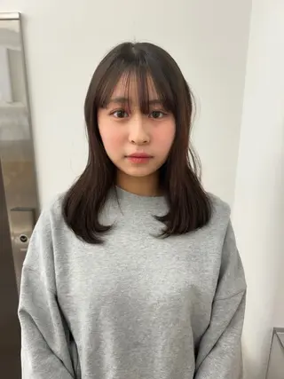 ミディアム ハルカ 透明感カラー 美髪縮毛矯正🥣のヘアスタイル