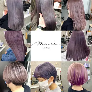セミロング カラー Lull1人美容室 バレイヤージュのヘアスタイル