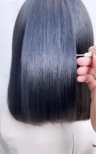 ミディアム カラー パーマ 泉 堅也のヘアスタイル