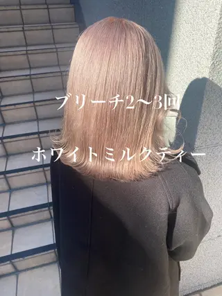 ミディアム カラー ザクザクレイヤー 🍀/ブリーチ/小田のヘアスタイル