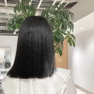 ミディアム カラー スキバサミを使わない カット🌼唯🌼のヘアスタイル