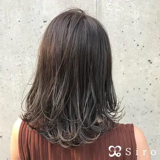 ミディアム カラー 韓国レイヤーカット 🧸ベージュカラーのヘアスタイル