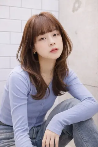 セミロング カラー パーマ 神野 雅樹のヘアスタイル