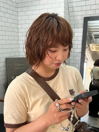 ショート 紙屋町ショート /ボブ　パーマ河内蓮のヘアスタイル