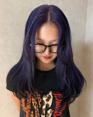 セミロング カラー 栄/ミルクティー/ ベージュ/リホナ🧸のヘアスタイル