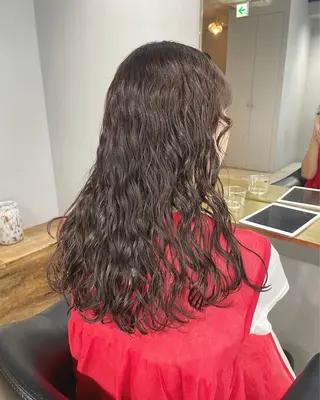 セミロング カラー パーマ 【表参道】Ruri デジタルパーマのヘアスタイル