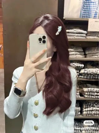 ロング カラー ヘアアレンジ 🫧‪🎀うる艶暖色 🏹Nanako🎀のヘアスタイル