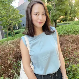 セミロング カラー Lolonois梅田 スタッフのヘアスタイル