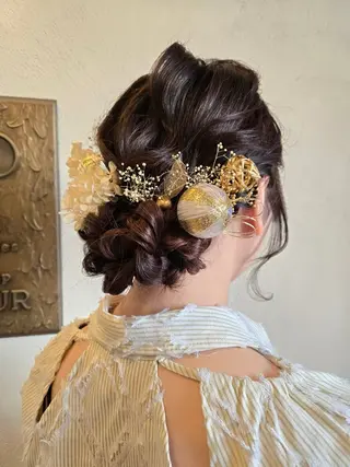 セミロング ヘアアレンジ 山下 襟華のヘアスタイル