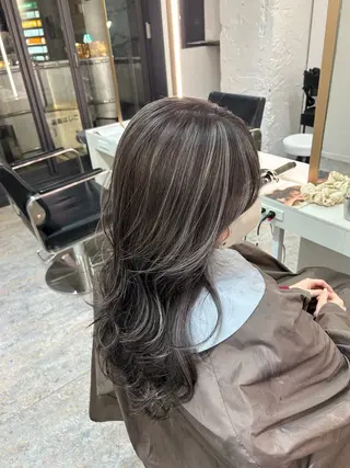 セミロング カラー レイヤーカット BLend 渋谷のヘアスタイル