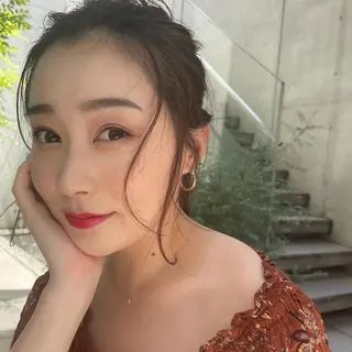 セミロング ヘアアレンジ アイブロウ 表参道美容師 ぶんじのヘアスタイル