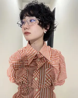 ショート パーマ 桒村 沙綾のヘアスタイル