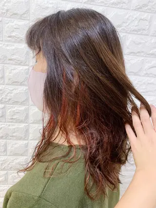 セミロング カラー 福森 みずきのヘアスタイル