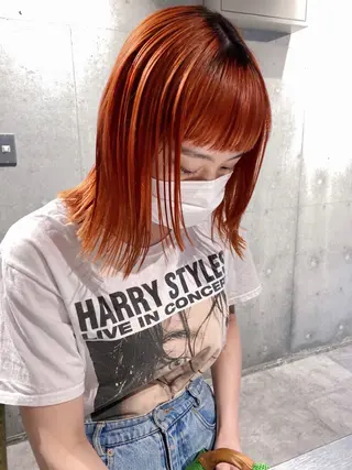 ミディアム カラー ヘアアレンジ mina 🐈‍⬛ ラフな似合わせヘアのヘアスタイル