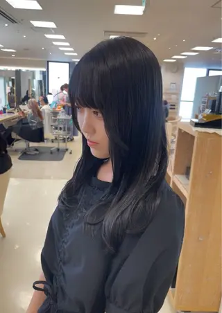 ロング シャドウパーマ／骨格 矯正カット　トモキのヘアスタイル