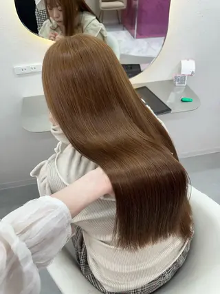 ロング カラー Rio🎀ブリーチ なし透明感♡顔周り♡のヘアスタイル