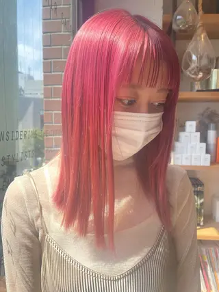セミロング hisano / ハイトーン･透明感のヘアスタイル