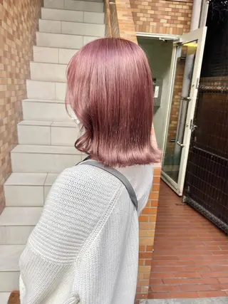 セミロング カラー ヘアアレンジ ハイトーンピンク🍑 ブリーチ🍑RINAのヘアスタイル