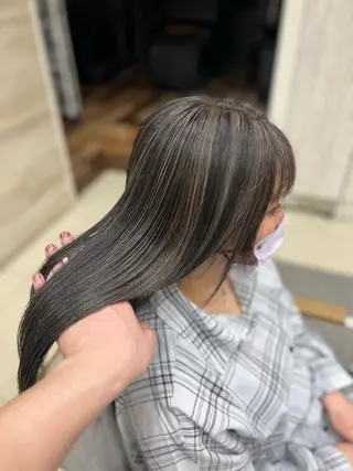 ロング カラー 太白区/白髪ぼかし ハイライト/千葉達人のヘアスタイル
