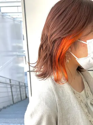 ミディアム カラー ヘアアレンジ 🌈インナーカラー ‘ショウマ’🌈のヘアスタイル