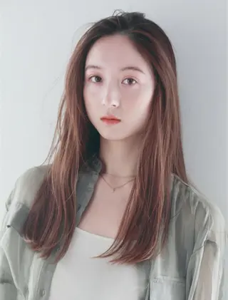 ロング 縮毛矯正×髪質改善 カラー×クロスパーマのヘアスタイル