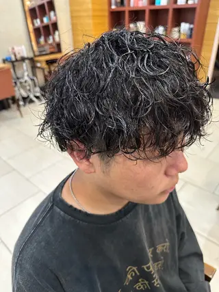 パーマ メンズ メンズカット/ フェザーパーマ/げんのヘアスタイル