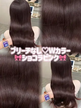 ロング カラー Rio🎀ブリーチ なし透明感♡顔周り♡のヘアスタイル