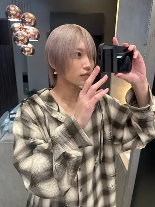 ショート カラー メンズ AYAKASA 暖色カラー/レイヤーのヘアスタイル
