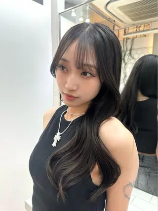 セミロング カラー ミディアムレイヤー 添田晃基のヘアスタイル