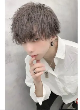 ミディアム カラー パーマ メンズ ヘアフリーティー袋井店所属・河島 裕樹のヘアスタイル