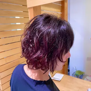 ショート カラー パーマ ✨髪質改善🎨 杉本賢人のヘアスタイル