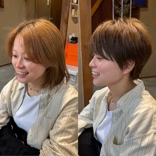 ショート 似合わせカット / 地毛風ストレートのヘアスタイル