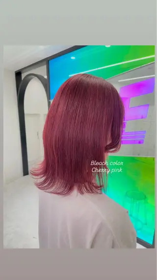 ミディアム カラー 🤍💕ブリーチカラ ーAyaka💕🤍のヘアスタイル