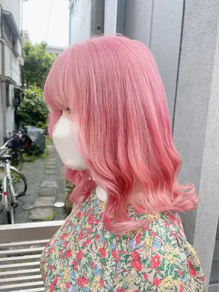 ミディアム カラー パーマ ヘアアレンジ メンズ キッズ ネイル マツエク・マツパ アイブロウ 💖オタク美容師 ꒰ঌ♡モモ♡໒꒱のヘアスタイル