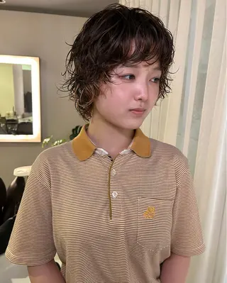 ショート パーマ ボブ・レイヤー ・パーマ【iri】のヘアスタイル