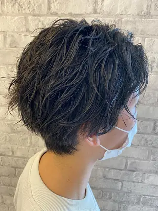 ミディアム パーマ メンズ 💈メンズ特化 美容師サキ💈のヘアスタイル