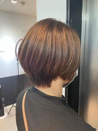 ショート パーマ ショート/脱白髪染め ☆宇﨑悠実のヘアスタイル