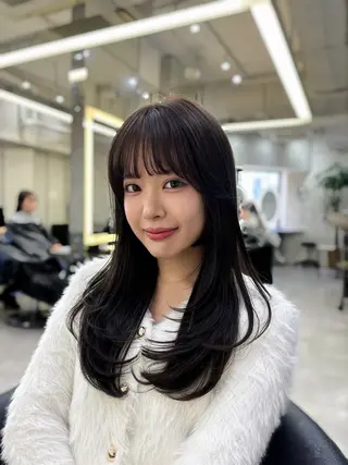 セミロング 💖美髪矯正/透明感 カラー💖のぞみのヘアスタイル