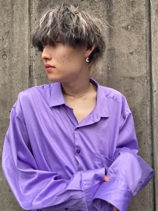 カラー ヘアアレンジ メンズ 韓国風🇰🇷うる艶 レイヤー/海青🫧のヘアスタイル